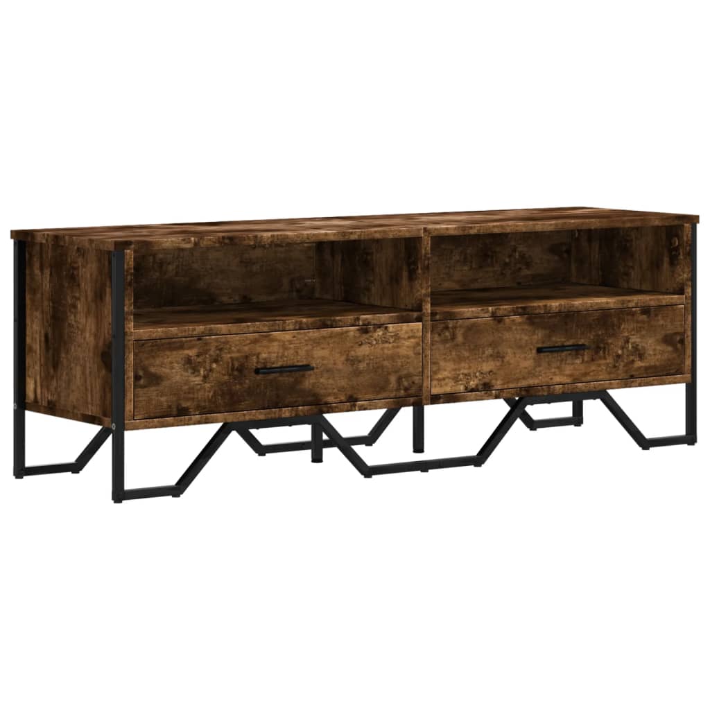 Meuble TV chêne fumé 122x34x41 cm bois d'ingénierie - XIOS
