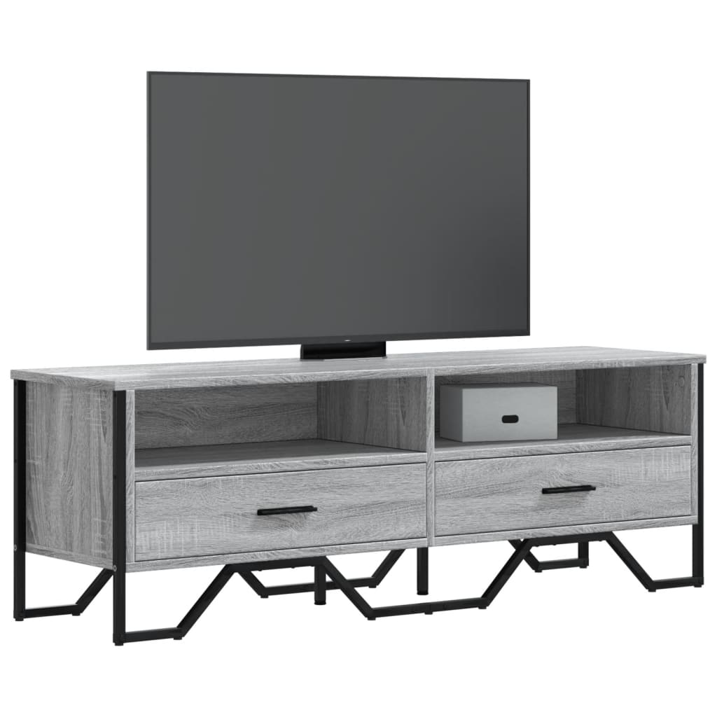 Meuble TV sonoma gris 122x34x41 cm bois d'ingénierie - XIOS