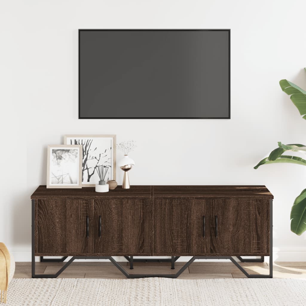 Meuble TV chêne marron 122x34x41 cm bois d'ingénierie - XIOS