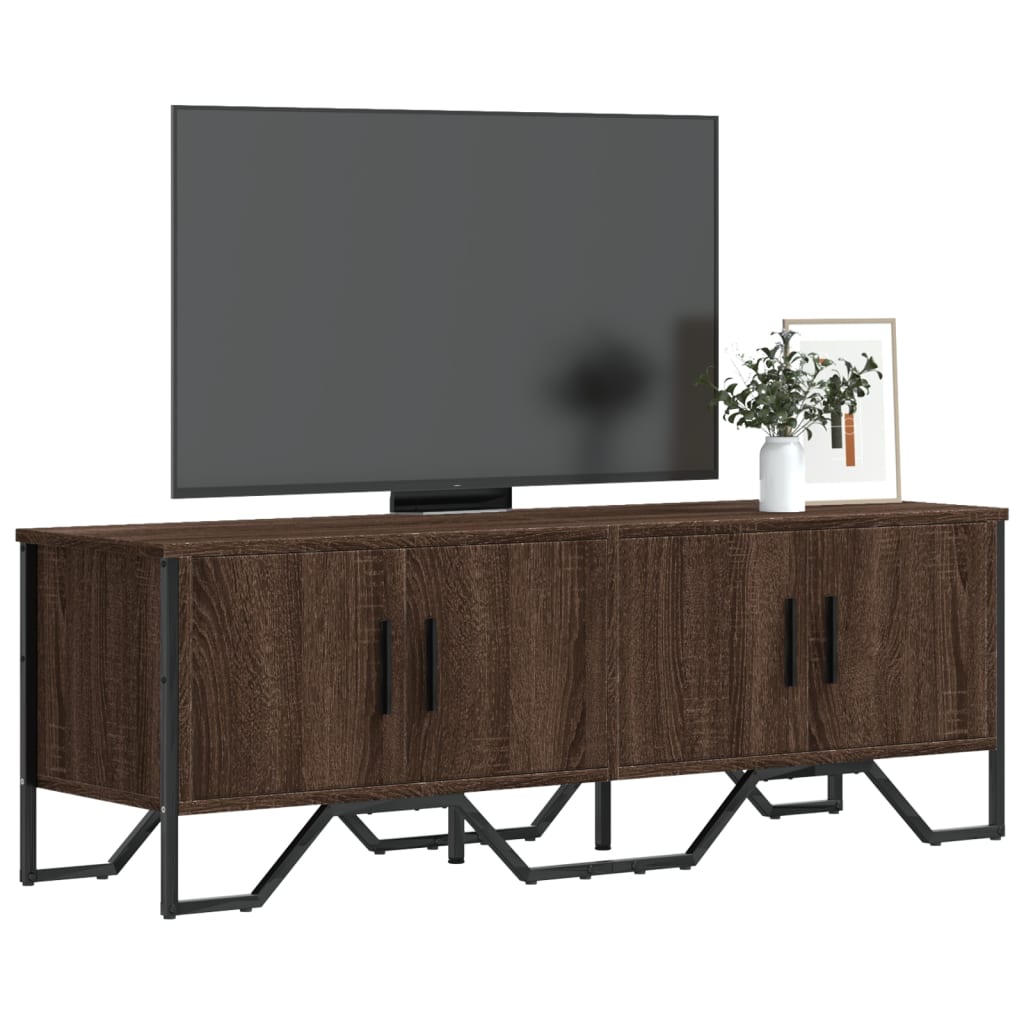 Meuble TV chêne marron 122x34x41 cm bois d'ingénierie - XIOS