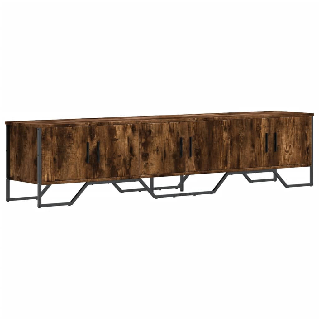 Meuble TV chêne fumé 180x34x41 cm bois d'ingénierie - XIOS