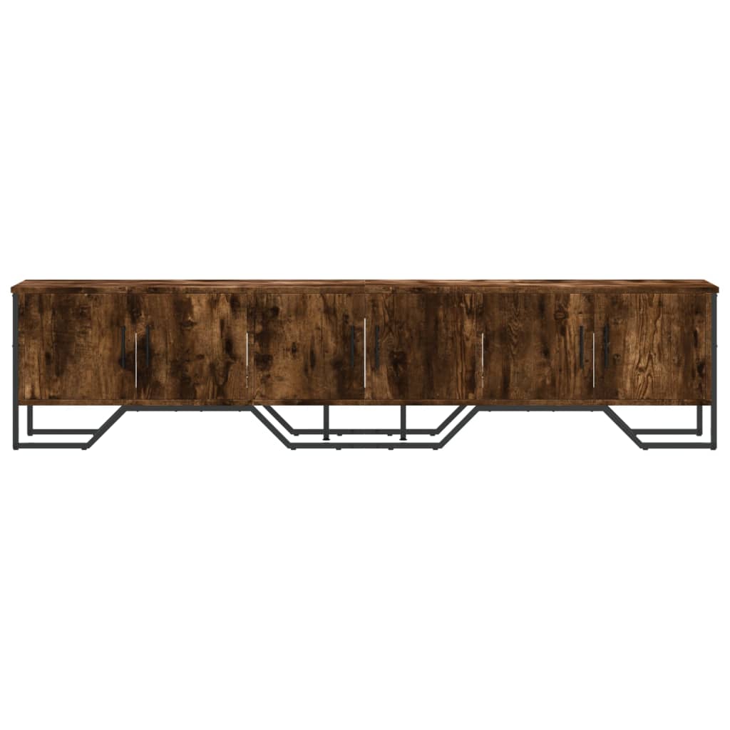Meuble TV chêne fumé 180x34x41 cm bois d'ingénierie - XIOS