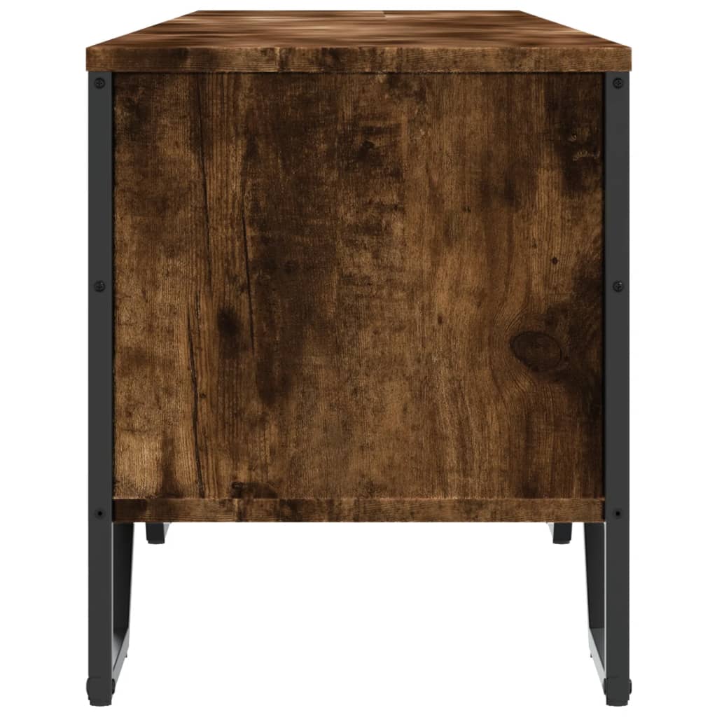 Meuble TV chêne fumé 180x34x41 cm bois d'ingénierie - XIOS