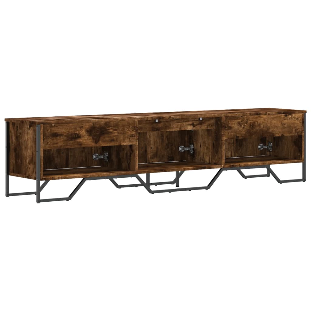 Meuble TV chêne fumé 180x34x41 cm bois d'ingénierie - XIOS