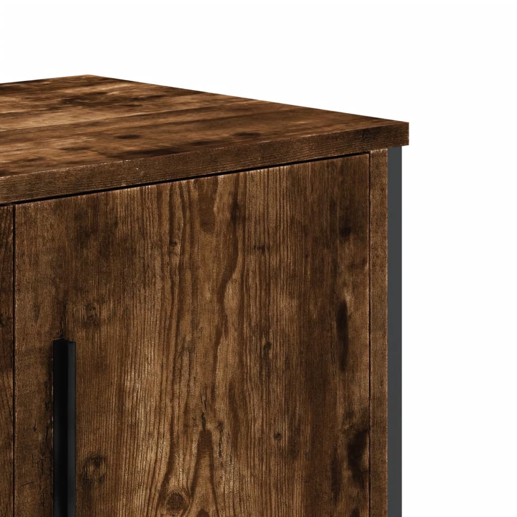 Meuble TV chêne fumé 180x34x41 cm bois d'ingénierie - XIOS