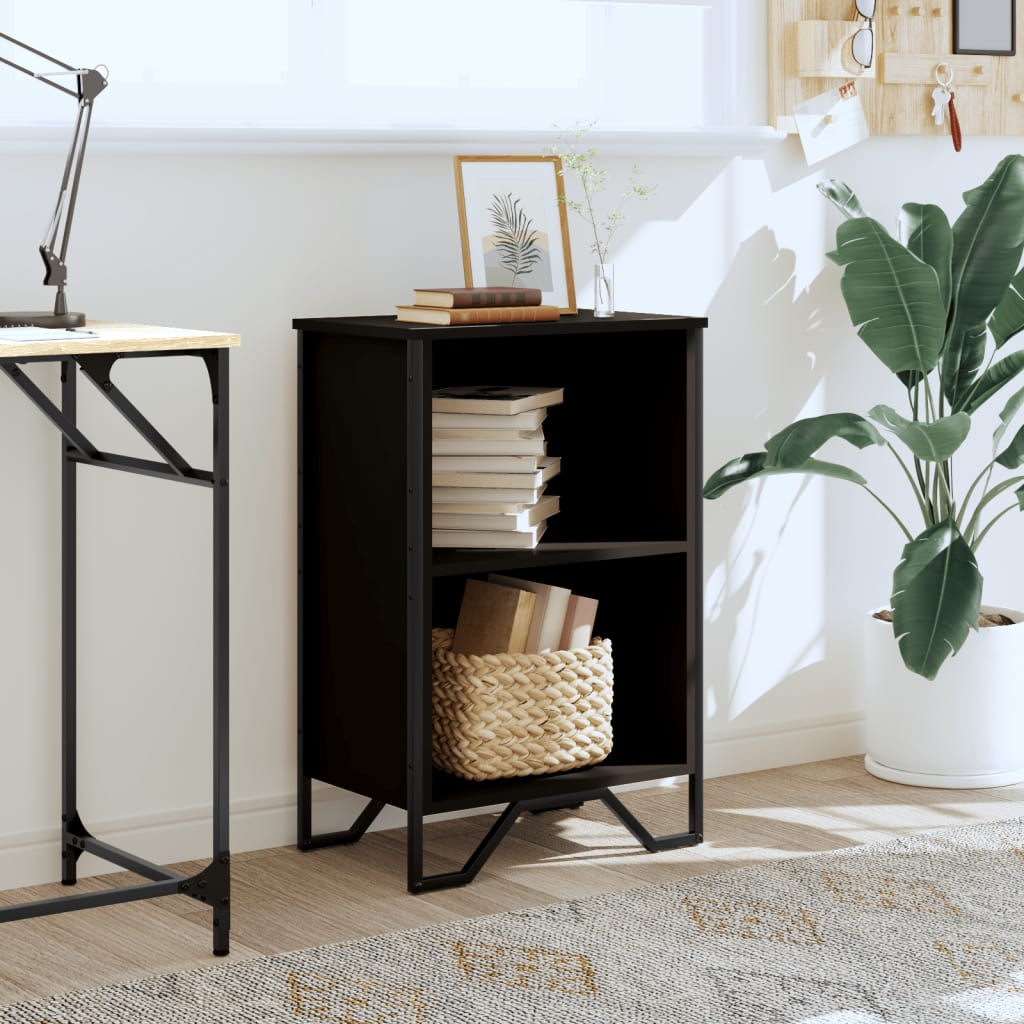 Bibliothèque noir 50x31x74,5 cm bois d'ingénierie - XIOS