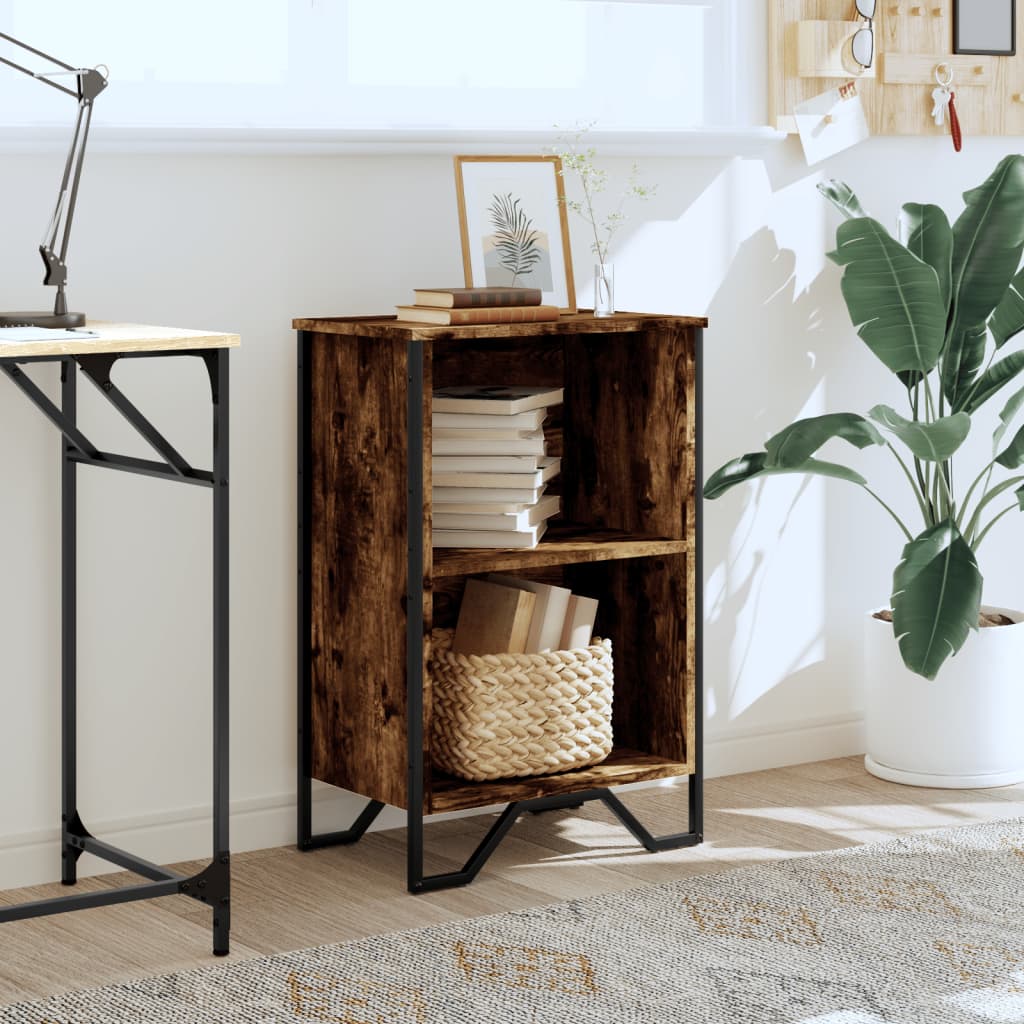 Bibliothèque chêne fumé 50x31x74,5 cm bois d'ingénierie - XIOS