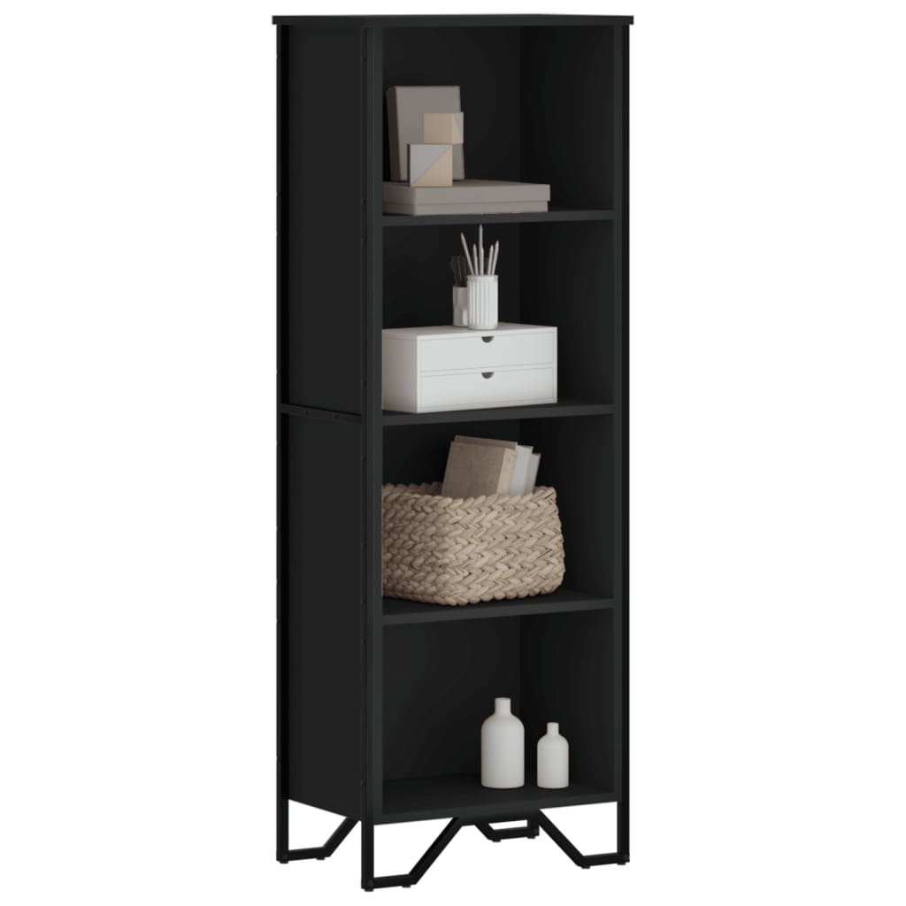 Bibliothèque noir 50x31x137,5 cm bois d'ingénierie - XIOS