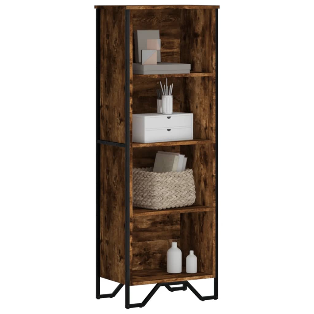 Bibliothèque chêne fumé 50x31x137,5 cm bois d'ingénierie - XIOS