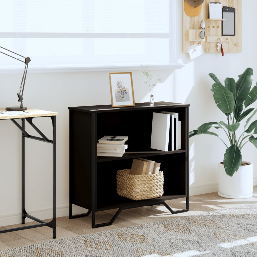 Bibliothèque noir 80x31x74,5 cm bois d'ingénierie - XIOS