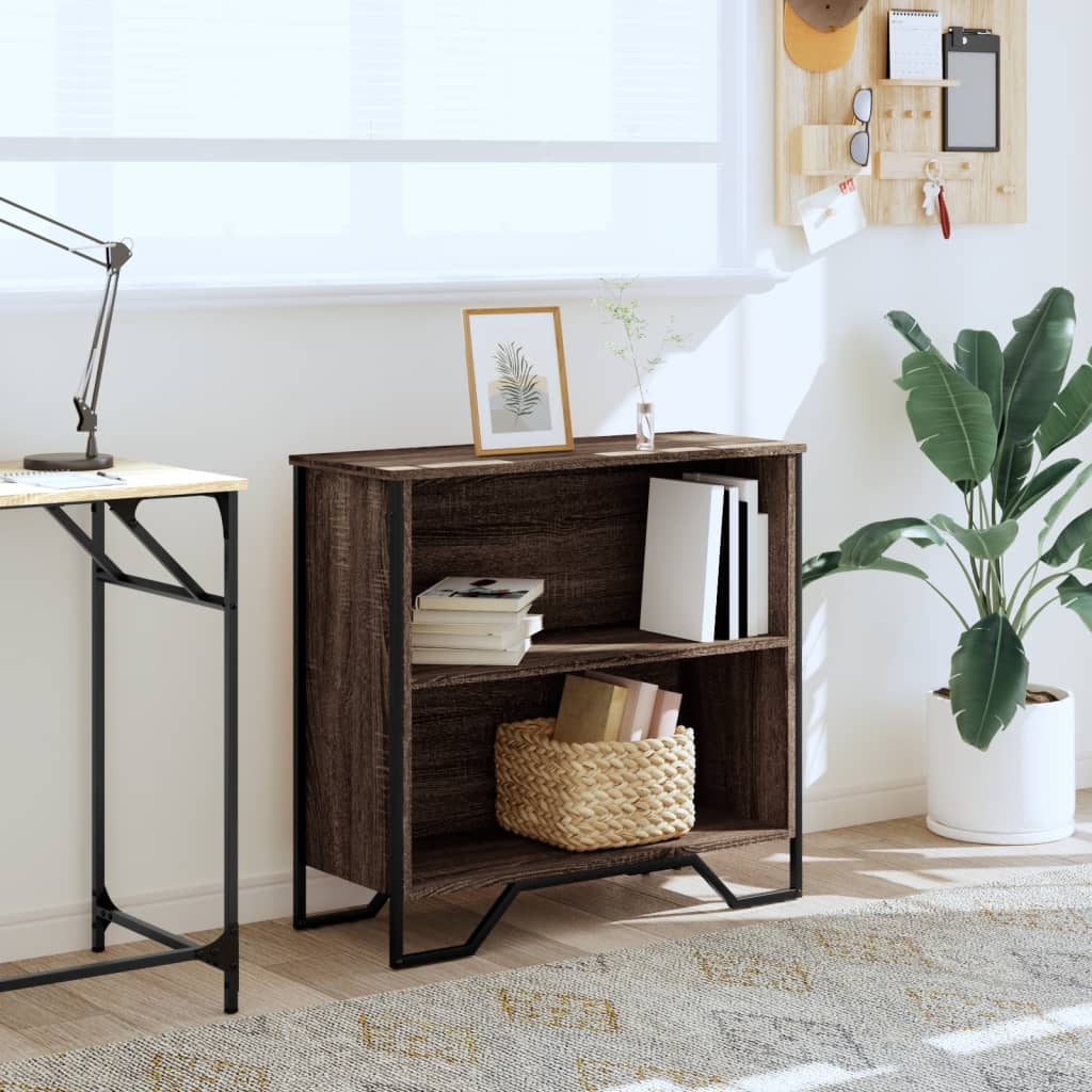 Bibliothèque chêne marron 80x31x74,5 cm bois d'ingénierie - XIOS