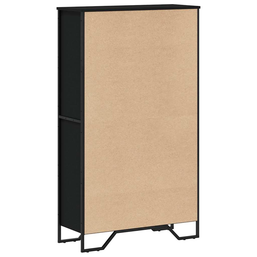 Bibliothèque noir 80x31x137,5 cm bois d'ingénierie - XIOS
