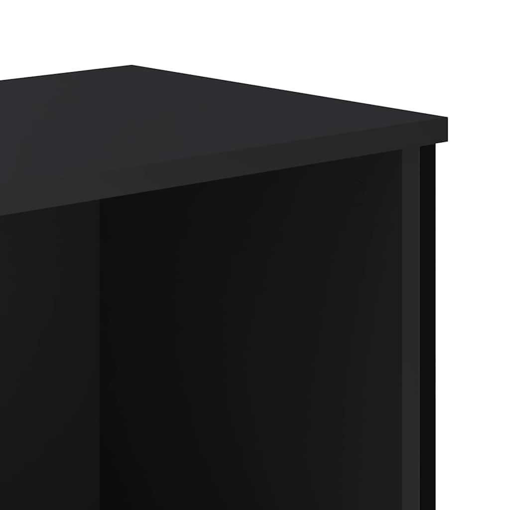 Bibliothèque noir 80x31x137,5 cm bois d'ingénierie - XIOS
