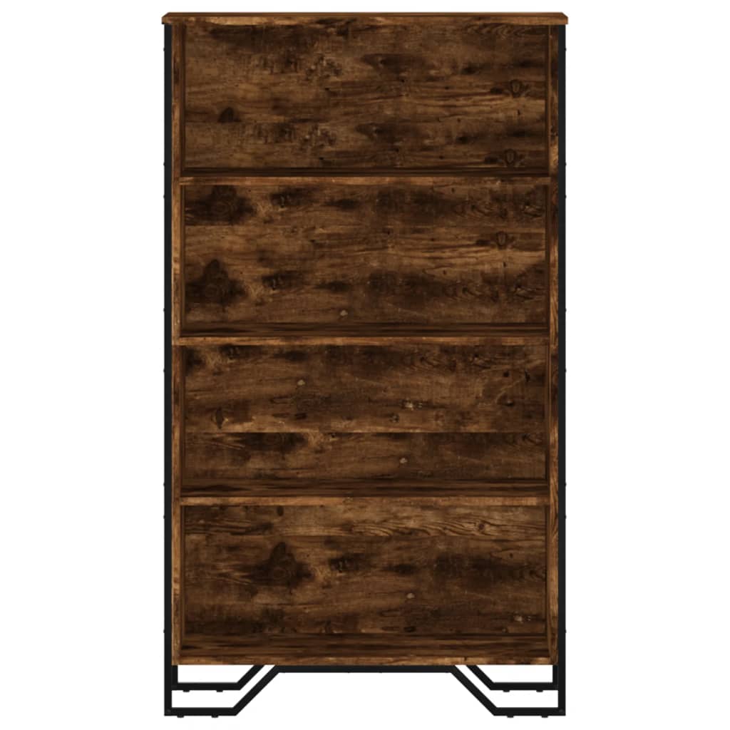 Bibliothèque chêne fumé 80x31x137,5 cm bois d'ingénierie - XIOS