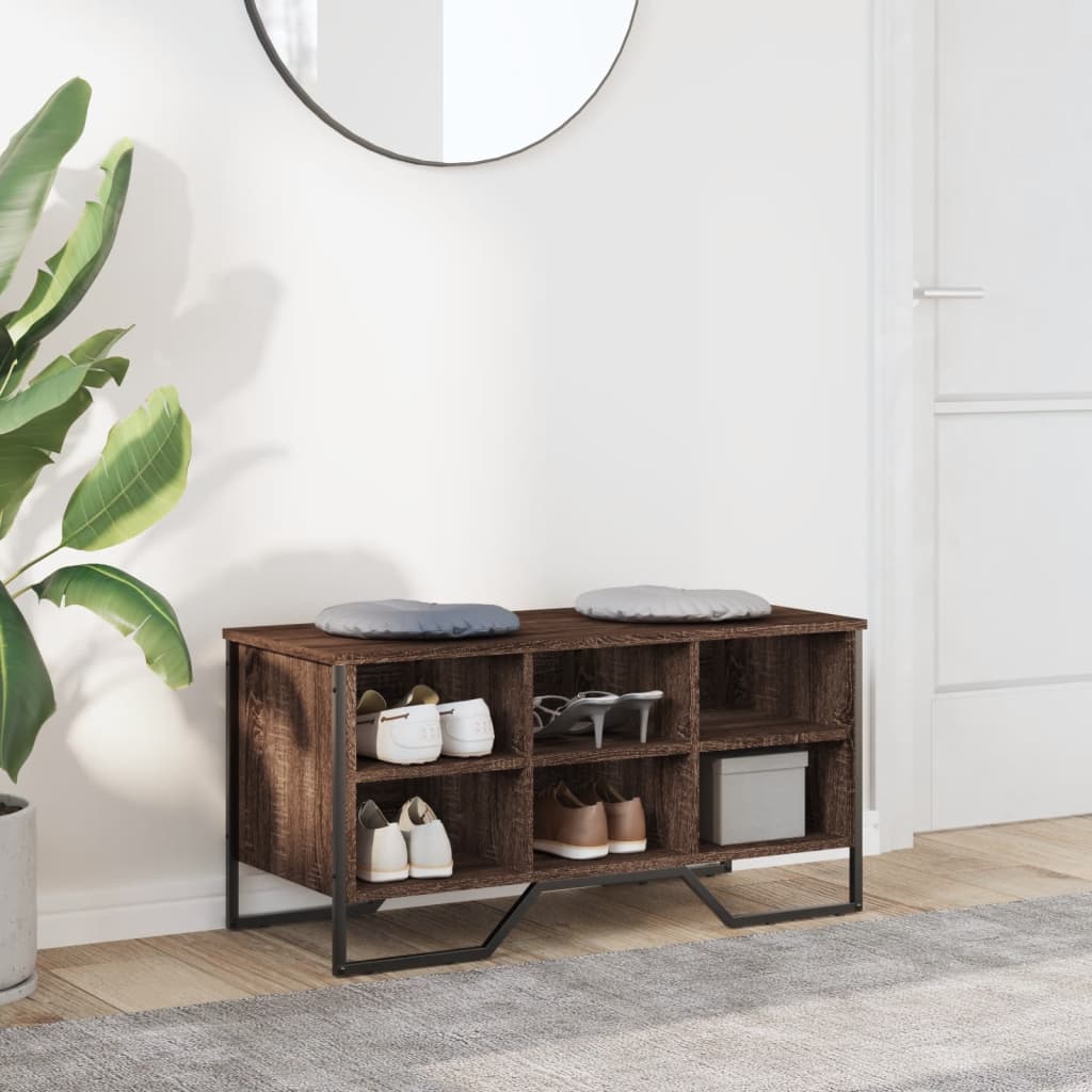 Armoire à chaussures chêne marron 90x38x45,5 cm bois ingénierie - XIOS