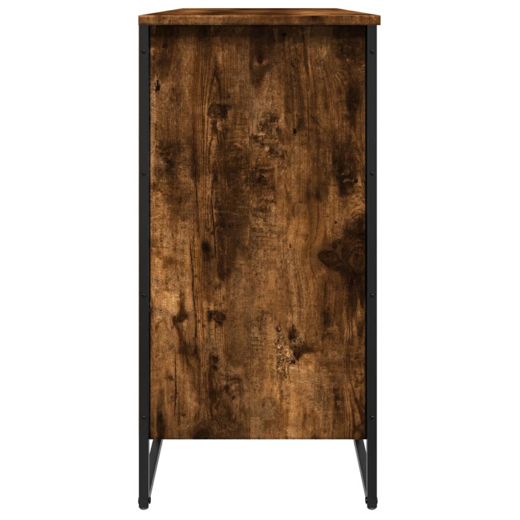 Armoire à chaussures chêne fumé 80x38x78 cm bois d'ingénierie - XIOS