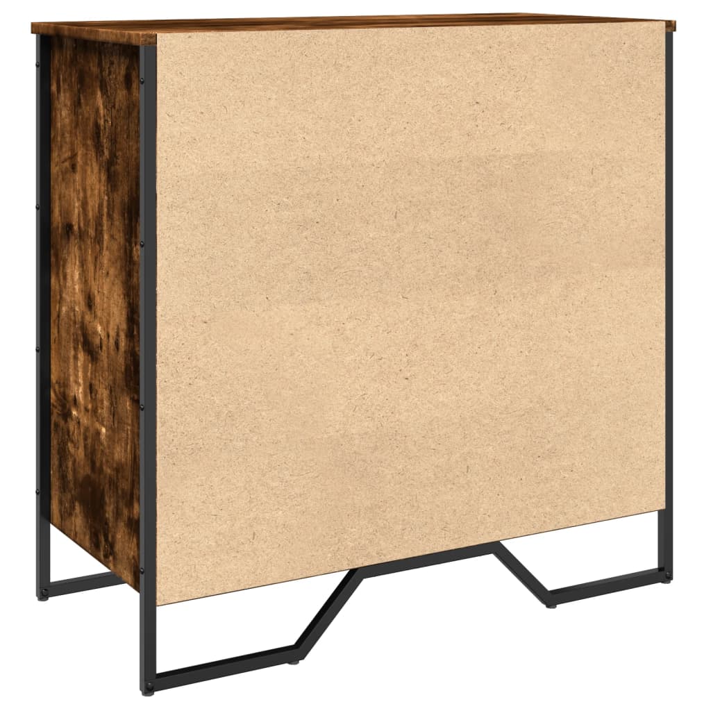 Armoire à chaussures chêne fumé 80x38x78 cm bois d'ingénierie - XIOS