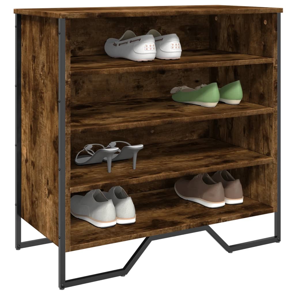 Armoire à chaussures chêne fumé 80x38x78 cm bois d'ingénierie - XIOS
