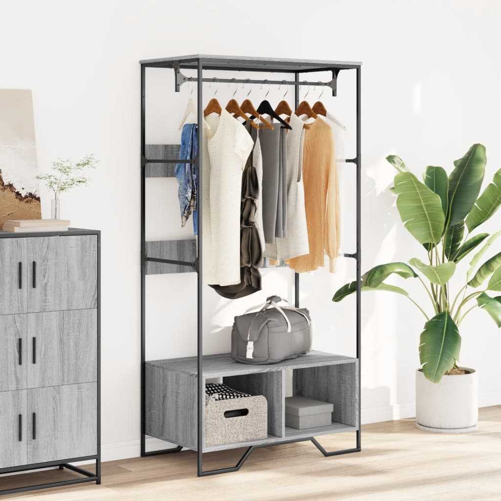 Armoire sonoma gris 90x50x180 cm bois d'ingénierie - XIOS