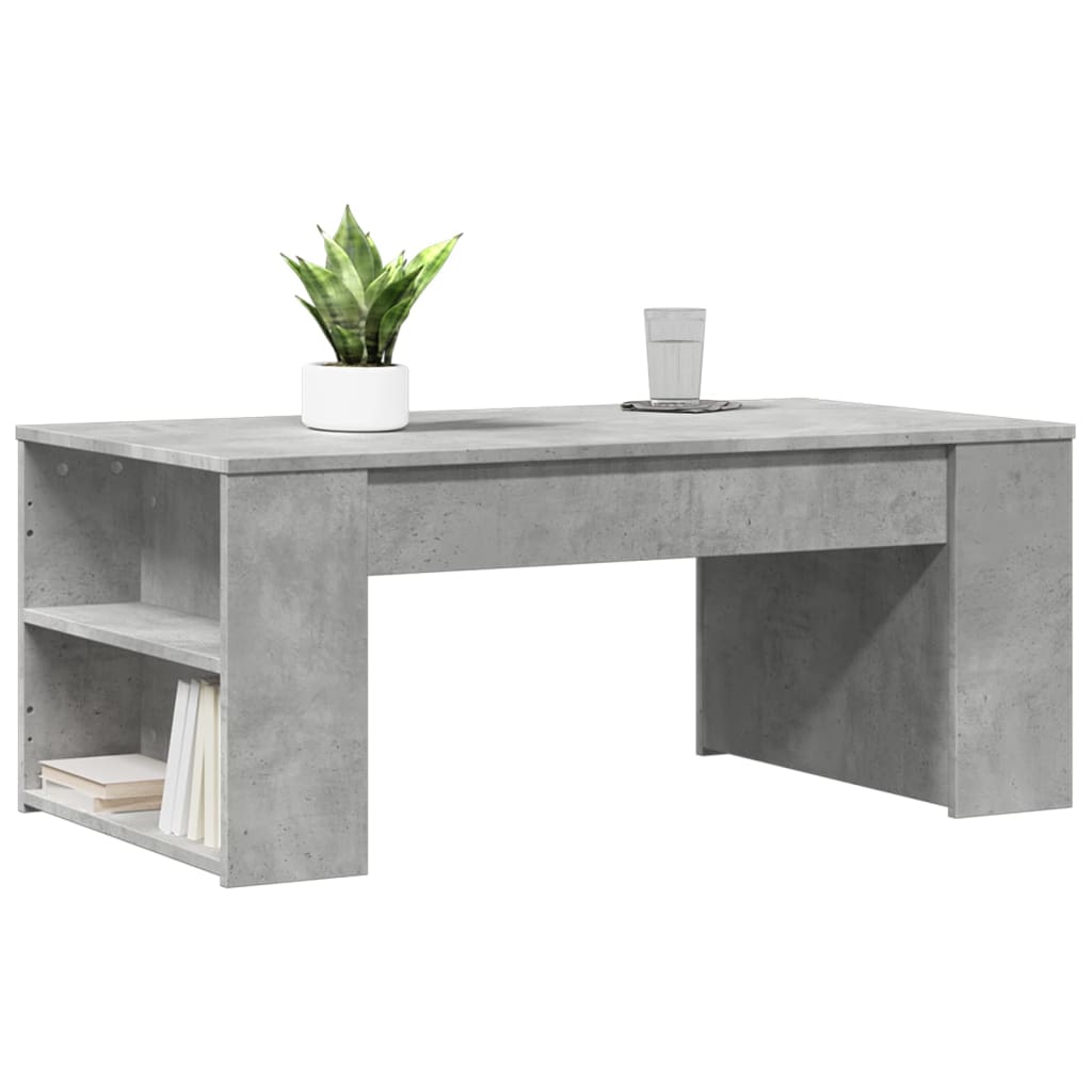 Table basse gris béton 102x55x42 cm bois d'ingénierie - XIOS
