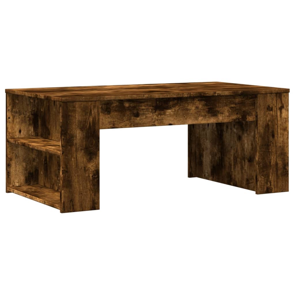 Table basse chêne fumé 102x55x42 cm bois d'ingénierie - XIOS