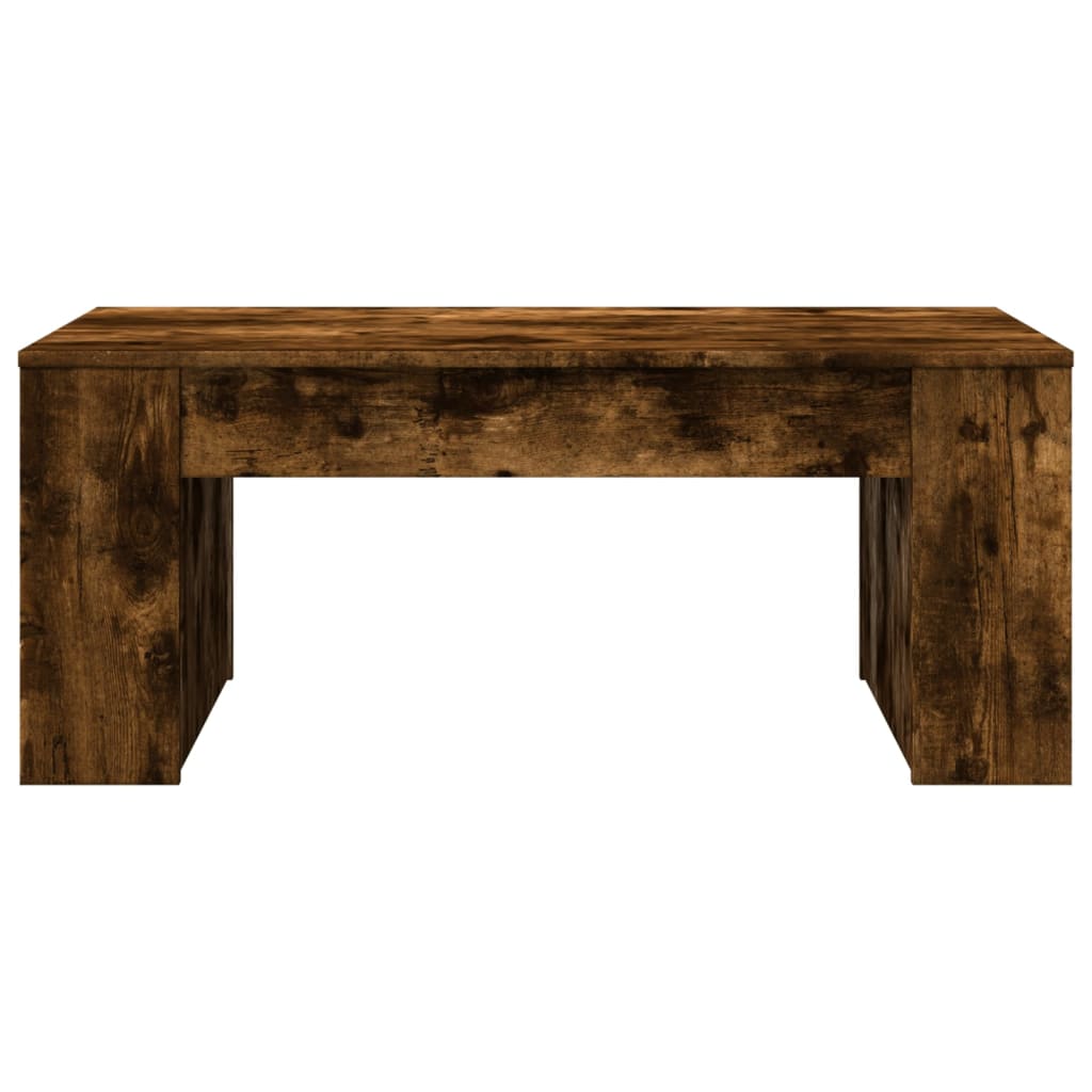 Table basse chêne fumé 102x55x42 cm bois d'ingénierie - XIOS