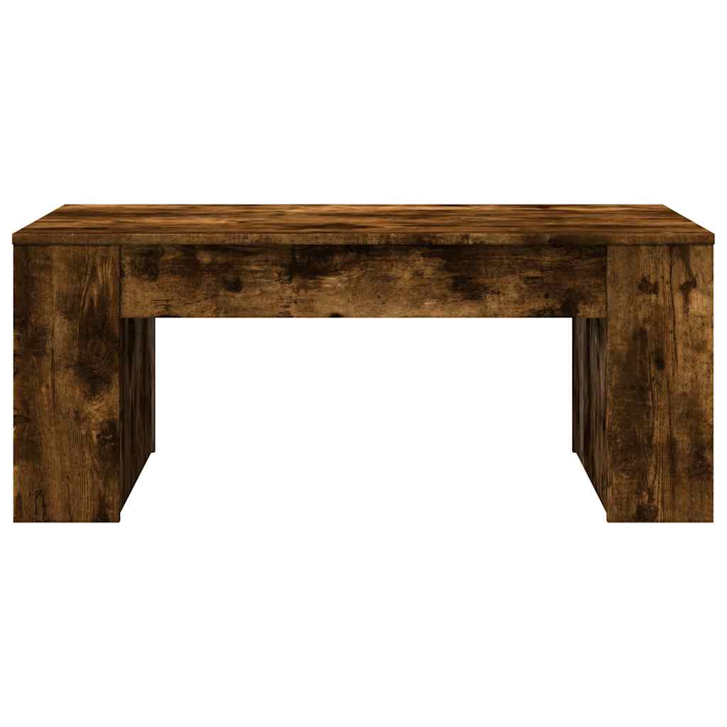 Table basse chêne fumé 102x55x42 cm bois d'ingénierie - XIOS