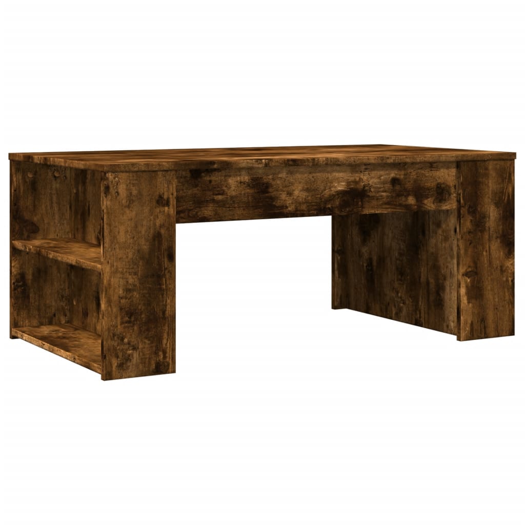 Table basse chêne fumé 102x55x42 cm bois d'ingénierie - XIOS