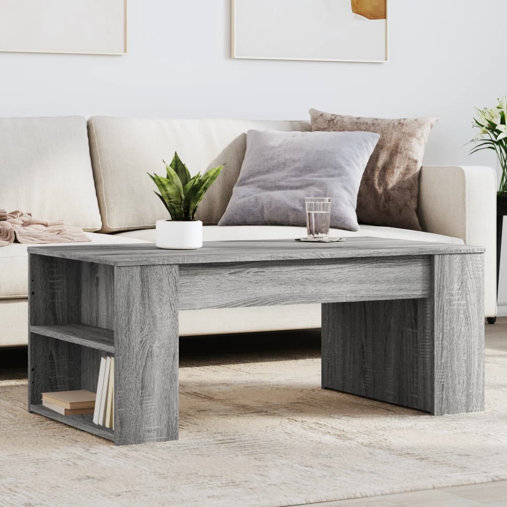 Table basse sonoma gris 102x55x42 cm bois d'ingénierie - XIOS