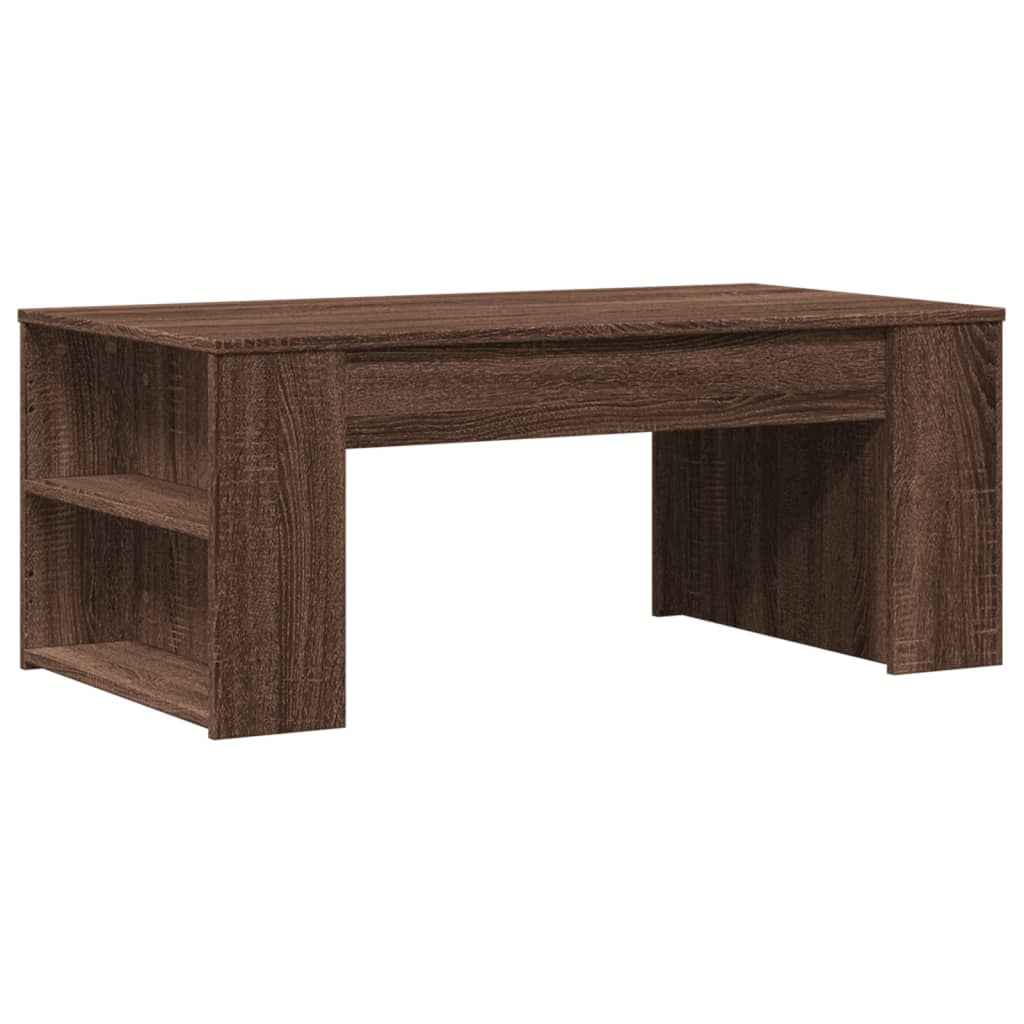 Table basse chêne marron 102x55x42 cm bois d'ingénierie - XIOS