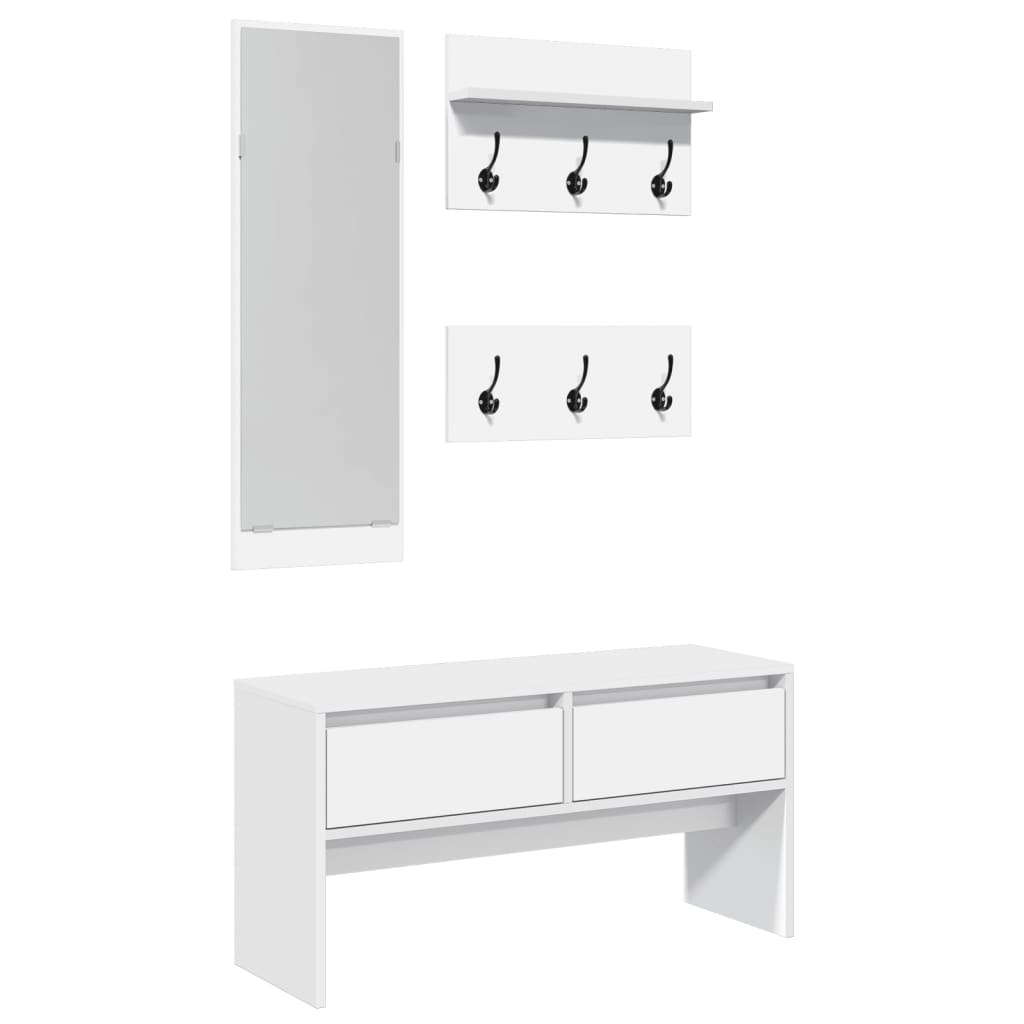 Ensemble de meubles de couloir 4 pcs blanc bois d'ingénierie - XIOS