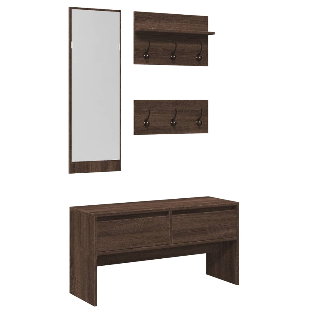 Ensemble de meubles de couloir 4 pcs chêne marron - XIOS