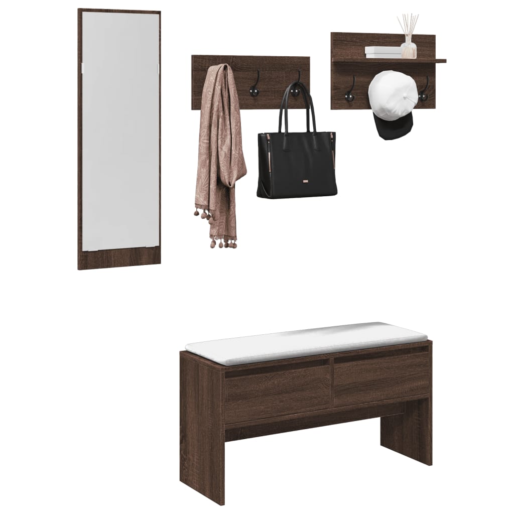 Ensemble de meubles de couloir 4 pcs chêne marron - XIOS