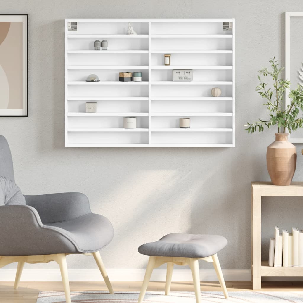 Armoire à vitrine blanc 100x8,5x75 cm bois d'ingénierie - XIOS