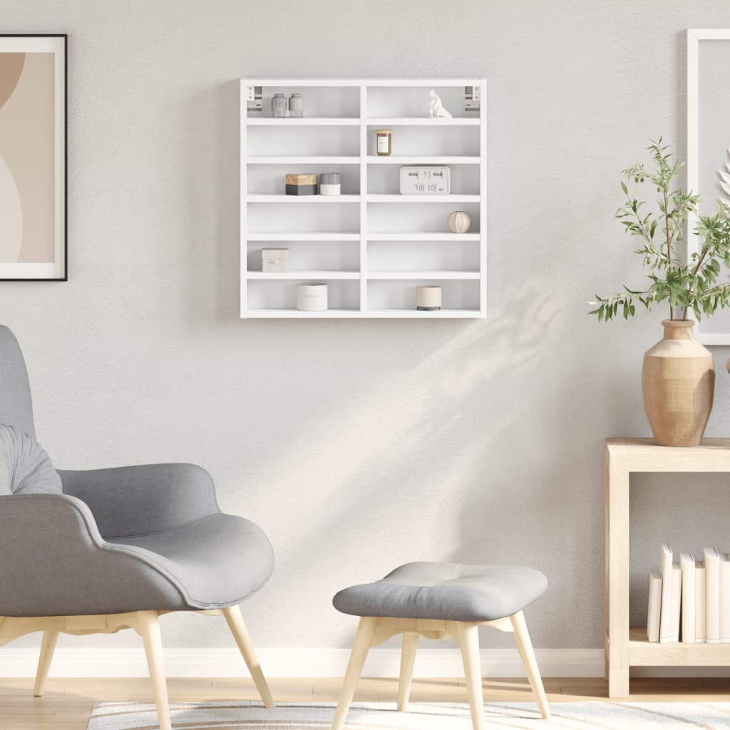 Armoire à vitrine blanc 60x8,5x58 cm bois d'ingénierie - XIOS