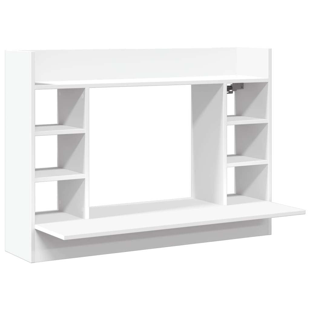 Bureau mural blanc 105x48x75 cm bois d'ingénierie - XIOS