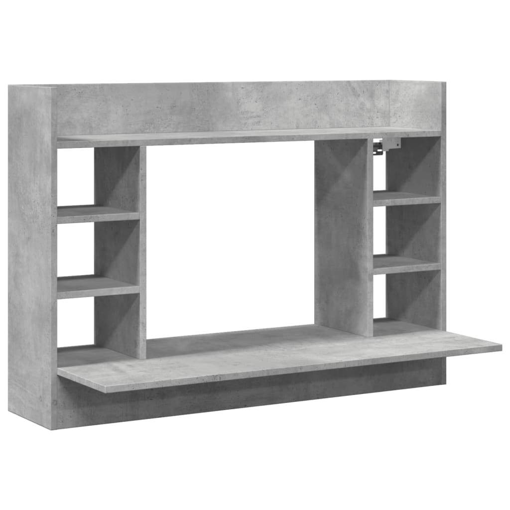 Bureau mural gris béton 105x48x75 cm bois d'ingénierie - XIOS