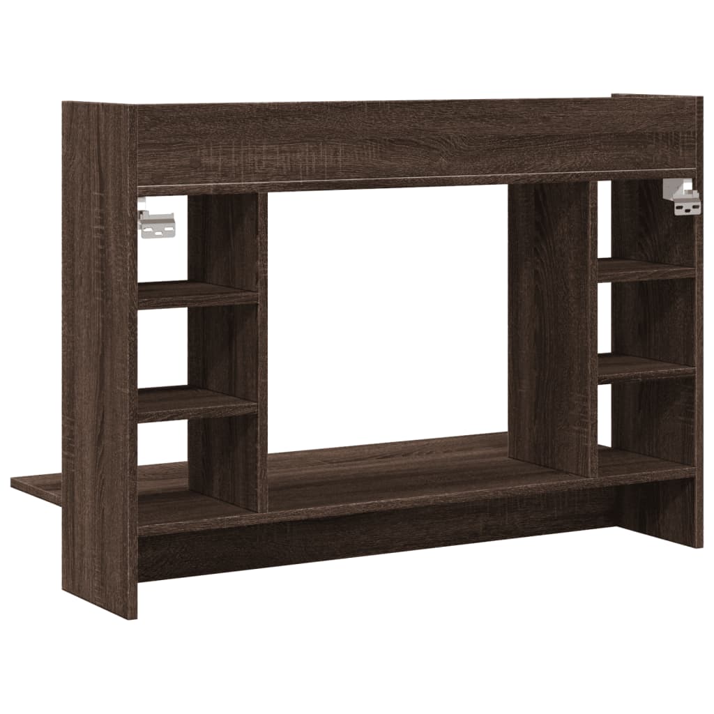 Bureau mural chêne marron 105x48x75 cm bois d'ingénierie - XIOS