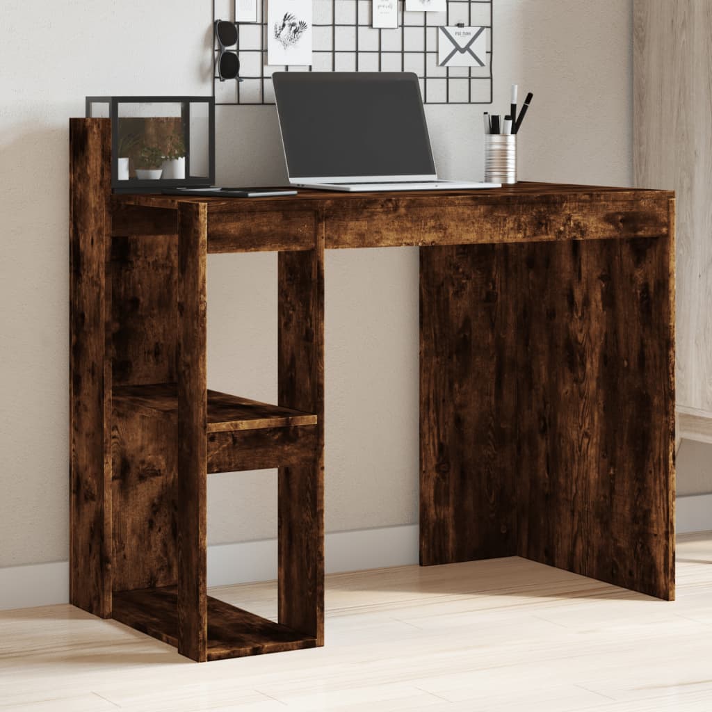 Bureau chêne fumé 103,5x56,5x94 cm bois d'ingénierie - XIOS