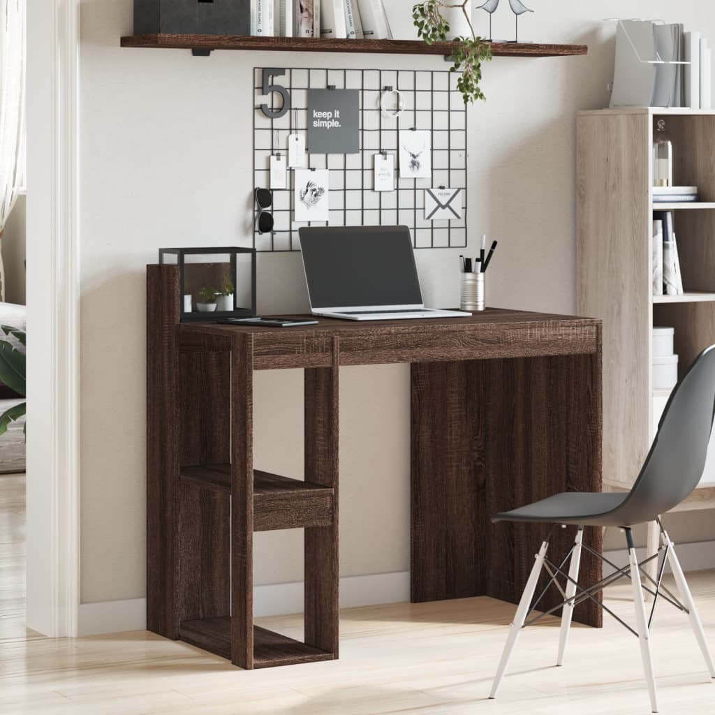 Bureau chêne marron 103,5x56,5x94 cm bois d'ingénierie - XIOS