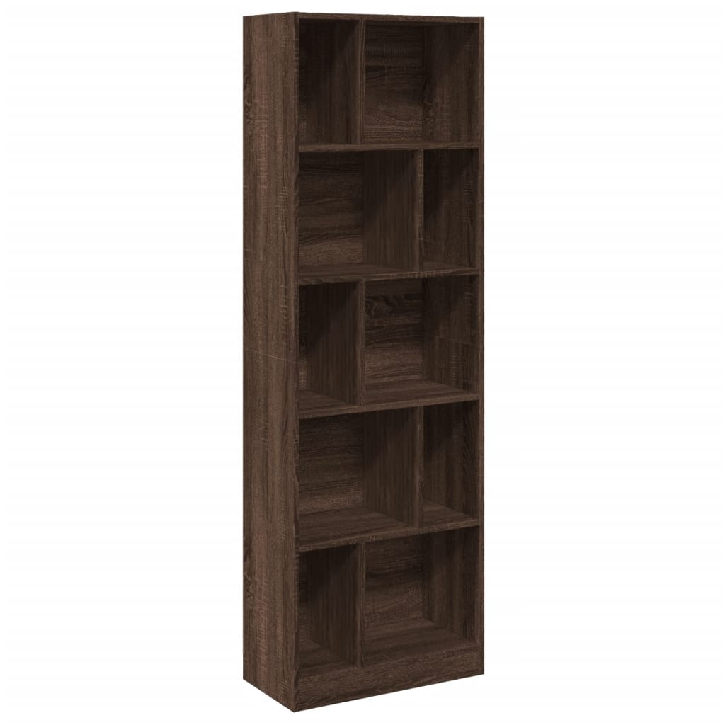 Bibliothèque chêne marron 57x28,5x174 cm bois d'ingénierie - XIOS