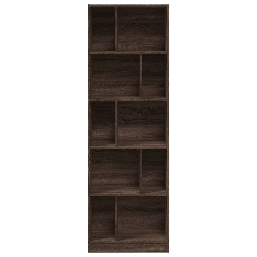 Bibliothèque chêne marron 57x28,5x174 cm bois d'ingénierie - XIOS
