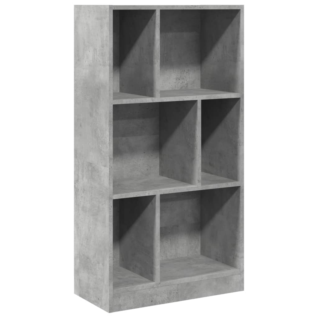 Bibliothèque gris béton 57x28,5x107,5 cm bois d'ingénierie - XIOS