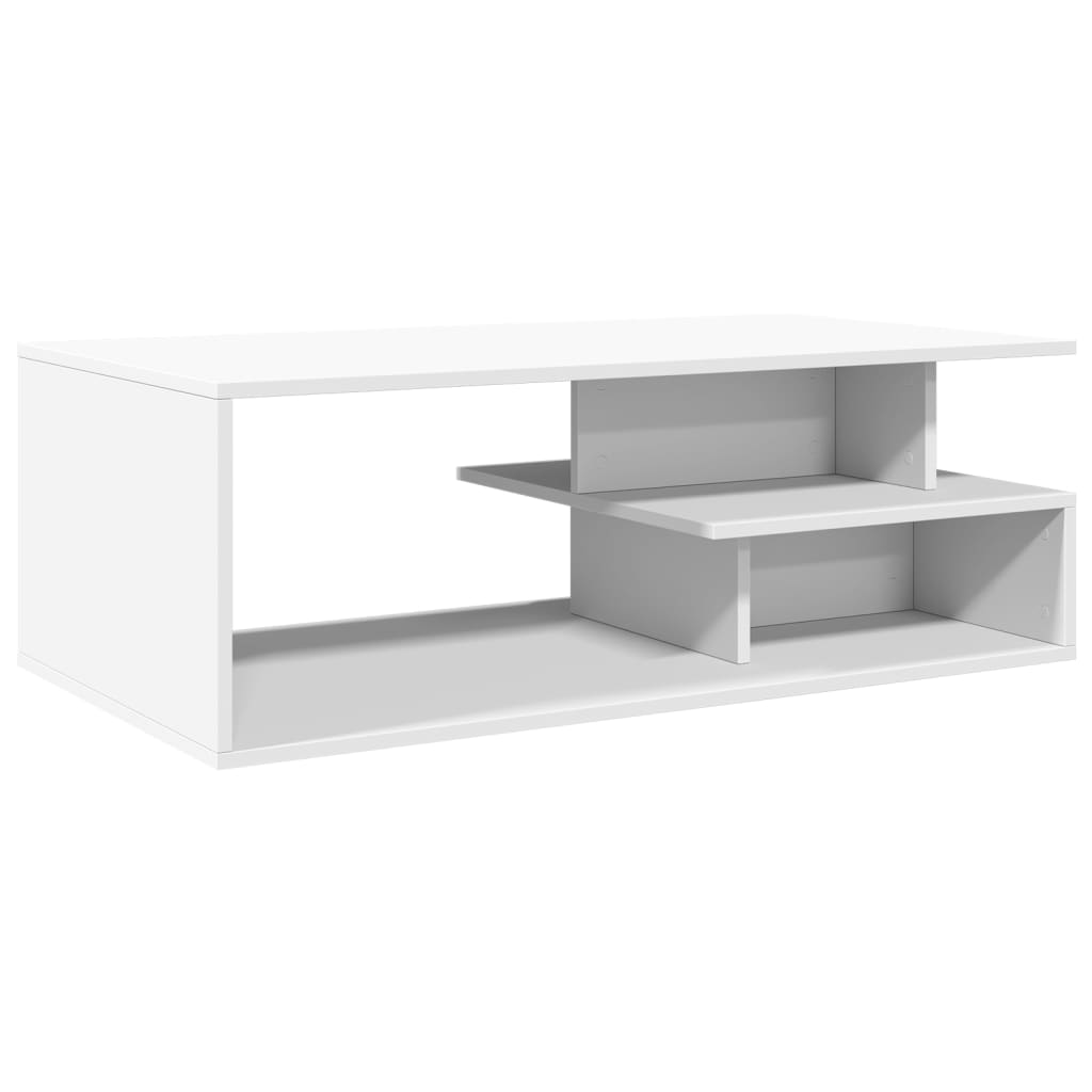 Table basse blanc 102x55x35 cm bois d'ingénierie - XIOS