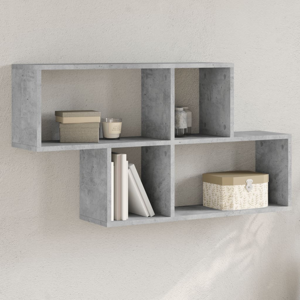 Étagère murale gris béton 100x20x53 cm bois d'ingénierie - XIOS