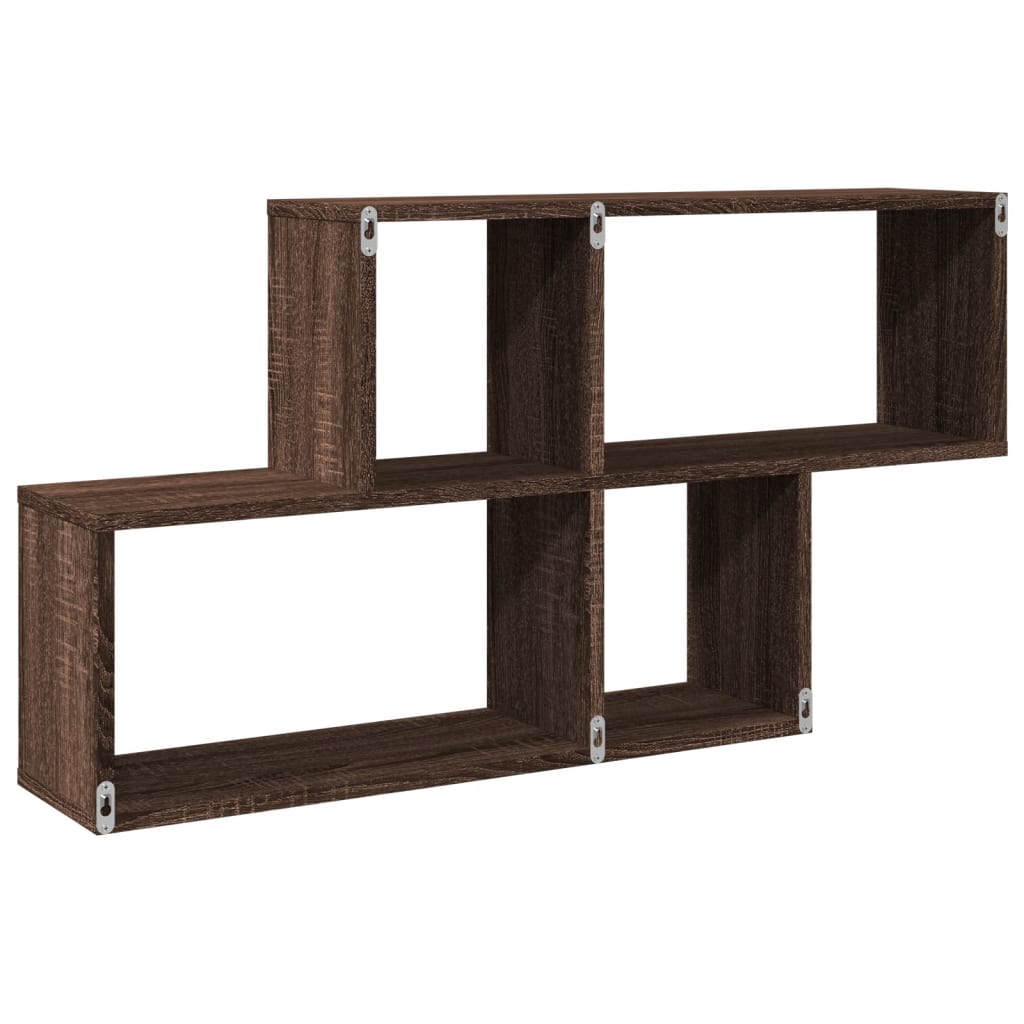 Étagère murale chêne marron 100x20x53 cm bois d'ingénierie - XIOS