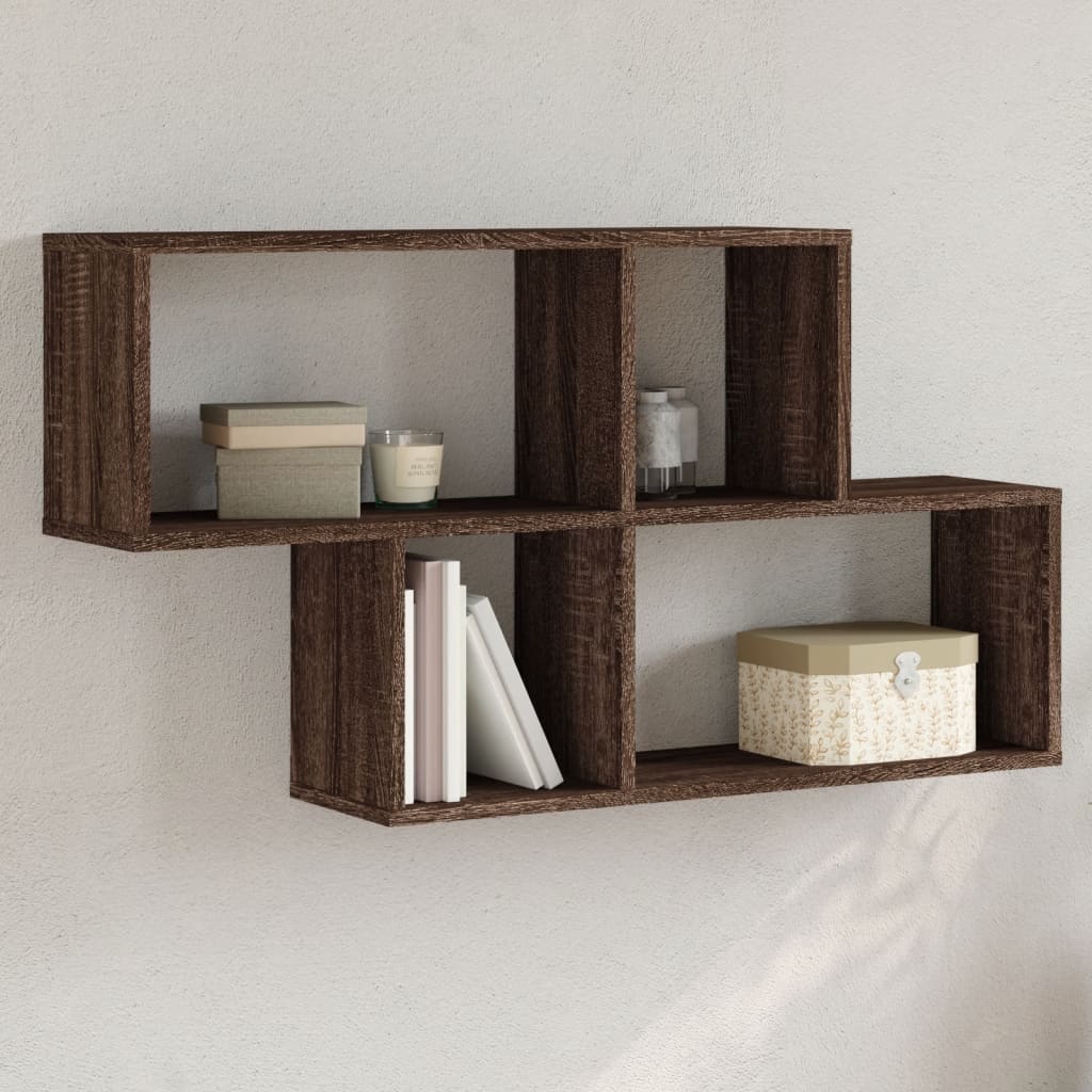 Étagère murale chêne marron 100x20x53 cm bois d'ingénierie - XIOS