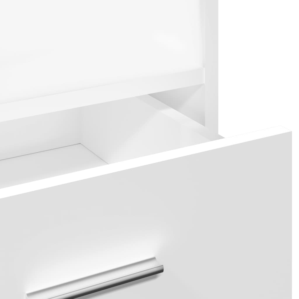 Pupitre et roues et tiroir blanc 55x55x107 cm bois d'ingénierie - XIOS