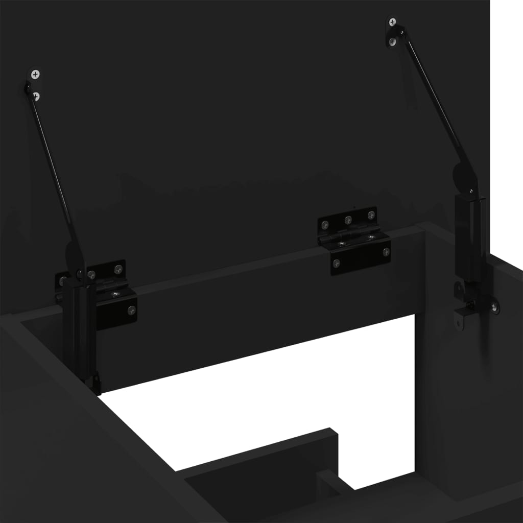 Pupitre et roues et tiroir noir 55x55x107 cm bois d'ingénierie - XIOS