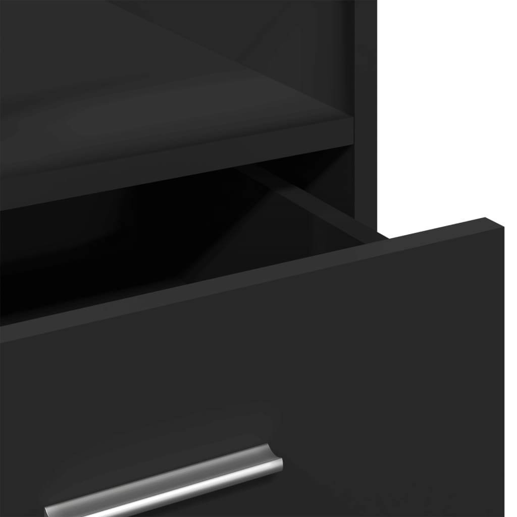 Pupitre et roues et tiroir noir 55x55x107 cm bois d'ingénierie - XIOS